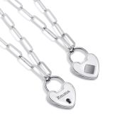 Ties of the Heart Paperclip Name Necklace with Nano Bible [Sterling Silver]