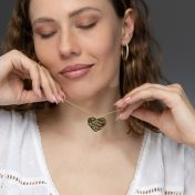 Heart Silhouette Map Necklace [18K Gold Plated]