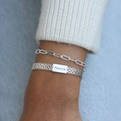 Herringbone Name Bracelet [Sterling Silver]