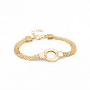Herringbone Circle Name Bracelet [18K Gold Plated]