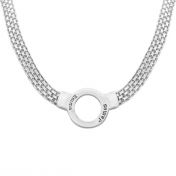 Herringbone Circle Name Necklace [Sterling Silver]