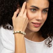 Howlite Women Name Bracelet With Nano Bible [18K Gold Vermeil]