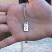 Classic Braille Initial Necklace - Sterling Silver
