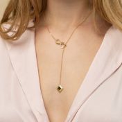 Lariat Infinity Diamond Necklace with Nano Bible [18K Gold Vermeil]