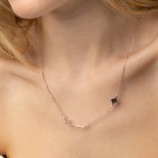 Italic Name Necklace with Nano Bible [18K Rose Gold Vermeil]