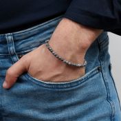 Labradorite Beaded Bracelet for Men - 4mm