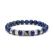 Lapis Lazuli Women Name Bracelet with Nano Bible [Sterling Silver]