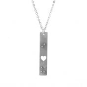 I Love You in Braille Necklace - Silver Plated [Tactile Writing]