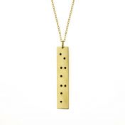 Name and Braille Symmetry Engraved Necklace