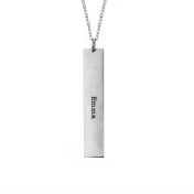 Name and Braille Symmetry Engraved Necklace - sterling silver