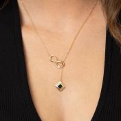 Lariat Infinity Diamond Necklace with Nano Bible [18K Gold Vermeil]