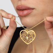 Heart Map Necklace [14 Karat Gold]