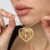 Heart Map Necklace [18K Gold Plated]