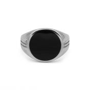 Lucas Black Onyx Men Ring - Sterling Silver
