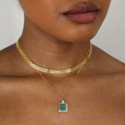 Touch of Nature Malachite Necklace [18K Gold Plated]