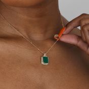 Touch of Nature Malachite Necklace [18K Gold Plated]