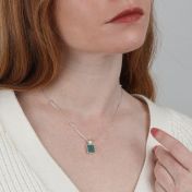 Touch of Nature Malachite Necklace - Vertical [Sterling Silver]