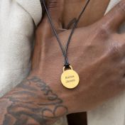 Navigator's Map Men Necklace – 18K Gold Vermeil / Black Cord