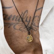 Navigator's Map Men Necklace – 18K Gold Vermeil / Black Cord