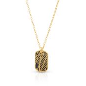 Small Map Tag Silhouette Necklace [18K Gold Plated]