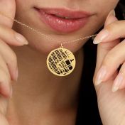 Memories Circle Map Silhouette Necklace [18K Gold Plated]