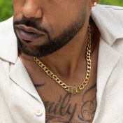 Diamond Cross Cuban Link Chain With Names [18K Gold Plated]