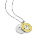Navigator of the Heart Engraved Necklace [Sterling Silver & 14k Gold]