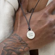 Navigator's Map Men Necklace – Sterling Silver / Black Cord