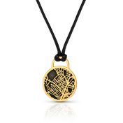 Navigator's Map Men Necklace – 18K Gold Vermeil / Black Cord