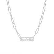 Paperclip Style Name Necklace [Sterling Silver]