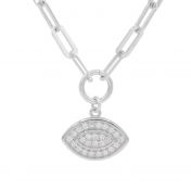 Paperclip Style Apollo Evil Eye Necklace