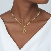 Paperclip Style Zodiac Necklace [18k Gold Vermeil]