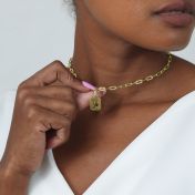 Paperclip Style Zodiac Necklace [18k Gold Plated]