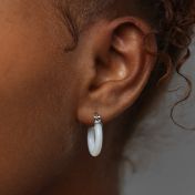 Pure Pearl Hoop Earrings [Sterling Silver]