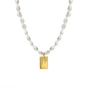 Pearl Grace Braille Initial Necklace