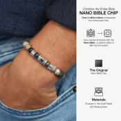 Picasso Jasper Men Name Bracelet with Nano Bible