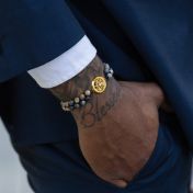 Picasso Jasper Map Men Bracelet [18K Gold Vermeil]