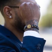 Picasso Jasper Map Men Bracelet [18K Gold Vermeil]