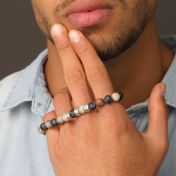 Picasso Jasper Men Name Bracelet [Sterling Silver]