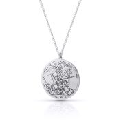 Precious Spot Engraved Map Necklace [Sterling Silver]