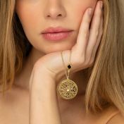 Precious Spot Map Necklace with Nano Bible [14 Karat Gold]