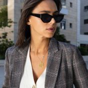 Precious Spot Map Necklace with Nano Bible [14 Karat Gold]