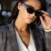 Precious Spot Map Necklace with Nano Bible [14 Karat Gold]