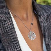 Precious Spot Map Necklace with Nano Bible [14 Karat White Gold]
