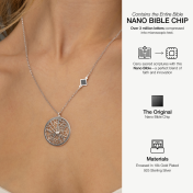 Precious Spot Map Necklace with Nano Bible [14 Karat White Gold]