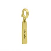 Vertical Bar Name Charm [18K Gold Plated]