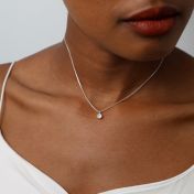 Enchanted Sparkle Necklace With A Diamond [Sterling Silver]