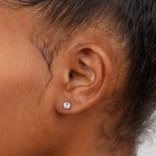 Dazzling Circle Stud Earrings - Hammered [Sterling Silver]
