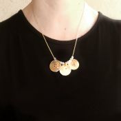 Classic Round Initial Braille Necklace - Gold Plated