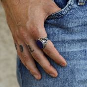 Royal Lapis Lazuli Men Ring - Sterling Silver